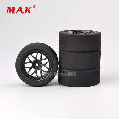 #ad 4PCS 1 10 12mm Hex Foam Racing Car Tires Wheel Rims For RC HSP HPI On Road $19.99