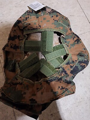 New USMC Marines Desert Woodland MARPAT Reversible LWH Helmet Cover Medium Large $30.00