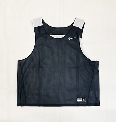 #ad Nike Stock Club Reversible Lacrosse Pinnie Men#x27;s Large Black White Jersey FD0705 $7.26