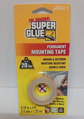 #ad 2 Pack Extreme Duty Super Glue Double Sided Mounting Tape Holds 20 Pounds $6.99