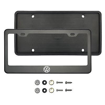 #ad ITEZA custom matte black Laser Etched License Plate Frame with Screw Caps $34.99