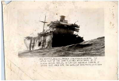 #ad WWII Broken Liberty Ship SS John P Gaines Alaska 10 Die Press Photo 8x11quot; 1943 $46.99