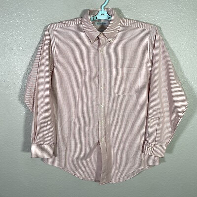 Vintage Brooks Brothers Shirt Mens 16 34 Red Button Oxford OCBD Striped Made USA #ad $29.99