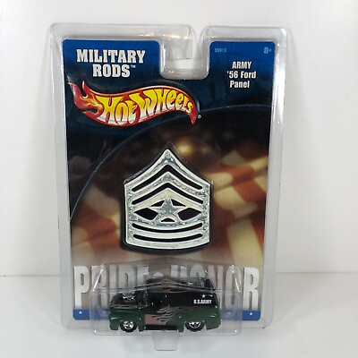 HOT WHEELS MILITARY RODS ARMY 1956 #x27;56 FORD PANEL w REAL RIDERS NISP $14.39