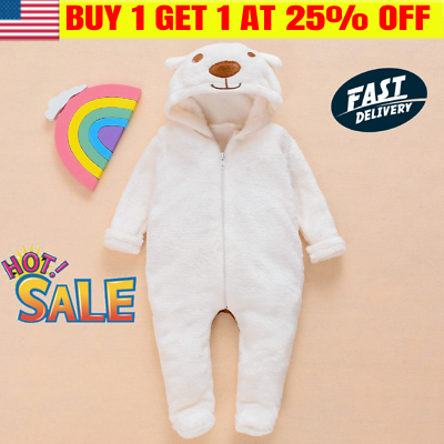 #ad Newborn Baby Romper Jumpsuit Boy Girl Kids Bear Hooded Bodysuit Clothes Outfits* $14.99
