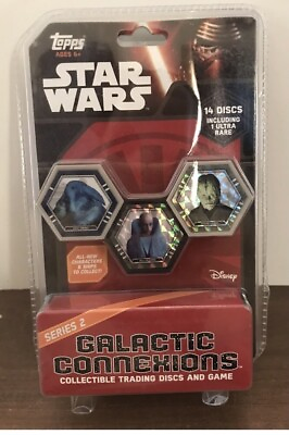 #ad Star Wars Galactic Connexions Trading Game 14 Discs 1 Ultra Rare New Sealed $5.00