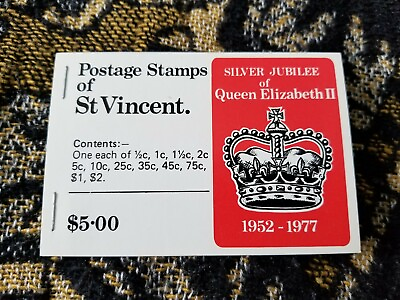 #ad St Vincent Stamp Booklet 1977 Queen Elizabeth II Silver Jubilee U77 $2.99