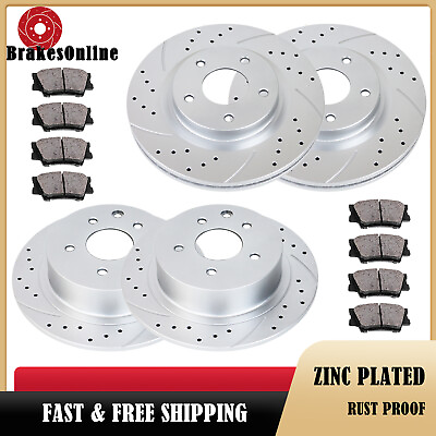 Front Rear Brake Rotors Pads for 2014 19 Nissan Altima Sedan Drilled Slotted Kit $119.99