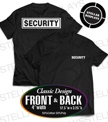 #ad SECURITY Guard Bouncer Staff Event T Shirt Short Sleeve Black Small Large XLarge $15.00