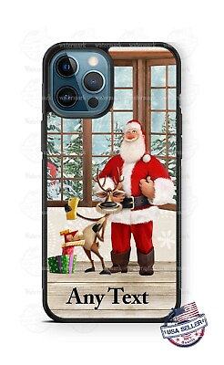 #ad Santa Claus Reindeer Selfie Christmas Phone Case Fits iPhone 12 Samsung Google $26.98