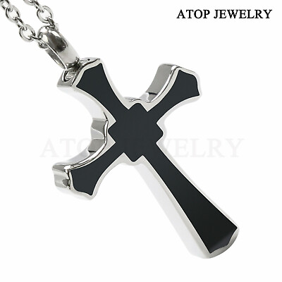 #ad Cross Cremation Jewelry Pendant Keepsake Ashes Memorial Urn Necklace With Tool $9.34