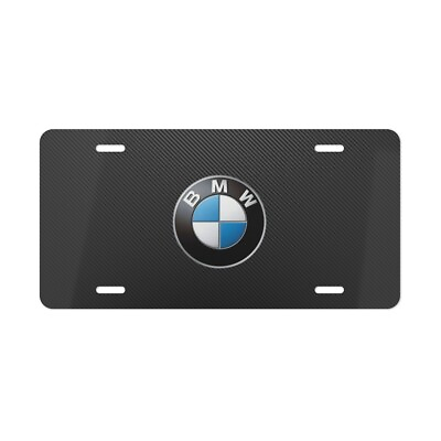 Bmw License Plate Custom BLACK #x27;#x27;C FIBER#x27;#x27; Vanity BMW Car Plate BMW Luxury Plate $21.99