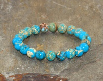 8MM Handmade Turquoise Bead Healing Energy Reiki Chakra Balance Bracelet Gifts $9.98