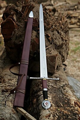 #ad Custom Hand Forged Viking Templar Knight Arming Medieval Sword With Scabbard $174.49