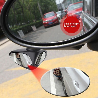 Auto Car View Parking Mirror 360° Rotatable 2 Side Car Blind Spot Convex Mirror $7.21