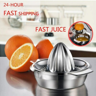 #ad Lemon Orange Manual Fruit Juicer 304 Kitchen Citrus Raw Hand Pressed Juice Maker $9.78