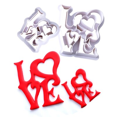 #ad #ad 2Set LOVE Cookie Biscuit Cutter Fondant Cake Cookie Cutters ABS Plastic Cake Set $9.07
