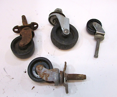 #ad #ad Five Different Primitive Old Working Furniture Casters Vintage 1930s to 1950s $25.00