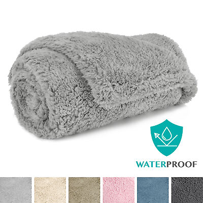 #ad WATERPROOF Dog Cat Blanket Sherpa Fleece Pet Throw for Couch Protect Furniture $59.99