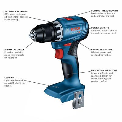 #ad Bosch Genuine 18V Compact Brushless 1 2 In. Drill Bare Tool GSR18V 400 $59.99