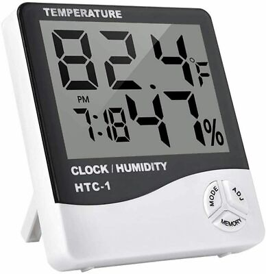 #ad THERMOMETER INDOOR Digital LCD Hygrometer Temperature Humidity Meter Alarm Clock $5.90