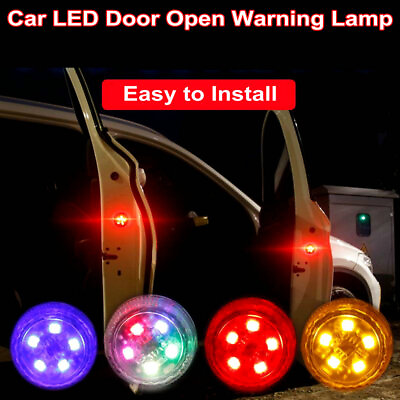 #ad 4 x Wireless Car Door LED Safety Warning Light Strobe Lights for Anti Collision $12.99