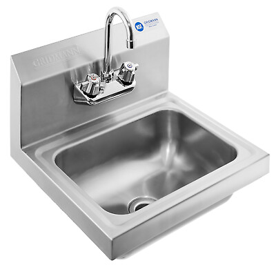 #ad Commercial Stainless Steel Hand Wash Washing Wall Mount Sink Kitchen $121.99