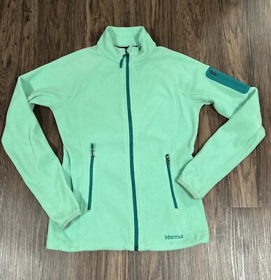 #ad Marmot Polartec Fleece Light Green High Neck Jacket Size S P $16.80