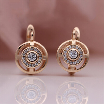 #ad Fashion 925 Silver FilledRose Gold Hoop Earring Women Cubic Zircon Jewelry Gift C $3.54