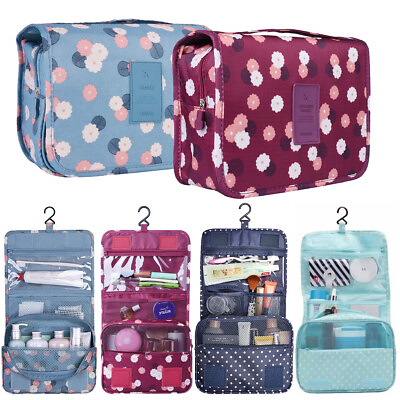 #ad Hanging Toiletry Bag Travel Cosmetic Kit Large Essentials Organizer Folding 2021 $8.99