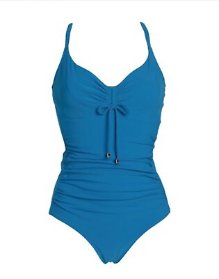 #ad Chantelle One Piece Swimsuit Womens Beachwear Bathing Suit Azure Blue Sz 36 C $92.00