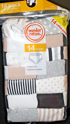 wonder nation girls briefs underwear 14 pairs size 8 Brand New #ad $4.99
