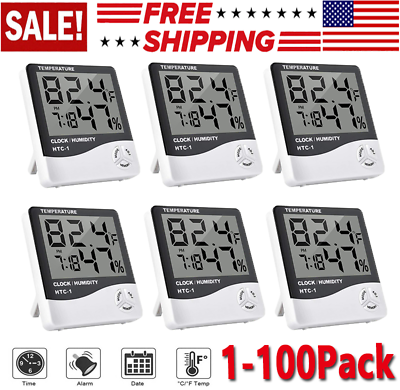 #ad Thermometer Indoor Digital LCD Hygrometer Temperature Humidity Meter Alarm Clock $164.99
