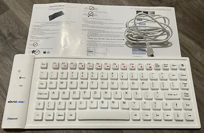 #ad Universal Foldable Wireless Soft Silicone Keyboard PC Tablet Smartphone White $14.80