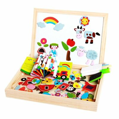 #ad Wooden Montessori Toy Educational Magnetic Jigsaw Game Insect Drawing Busy Board $29.12