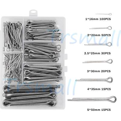 #ad Various sizes 304 Stainless Steel Cotter Pin Assortment Set Value Kit230 Pcs $10.99