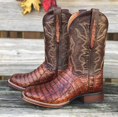 #ad Retro Mens Cowboy Exotic Embroidered Party Shoes Chic Western Knee High Boots $36.89