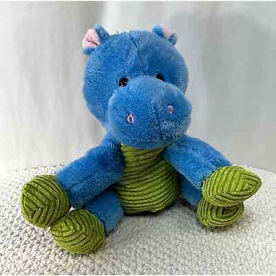 #ad Hippo Plush Stuffed Animal TJM Little Safari Blue Green Cord 10quot; Seated Small $8.98