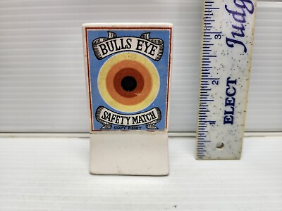 #ad Vintage Bullseye Safety Match Safe Advertising Dispenser $125.00
