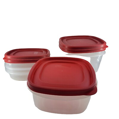 #ad Rubbermaid Containers with lids x 4 READ for 3 different sizes. SEE PICS $8.00