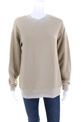 Cotton Citizen Womens Crew Neck Sweatshirt Beige Cotton Size Small $41.99