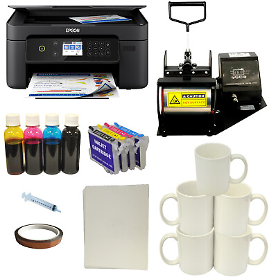 #ad Mug Cup Heat Transfer Press Dye Sublimation Bulk Ink Wireles Printer Startup Kit C $389.99