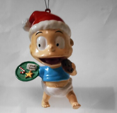 #ad Viintage Rugrats quot;Tommyquot; Christmas Ornament Eating Santa#x27;s Cookie $7.95