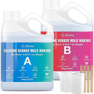 #ad Silicone Mold Making Kit 2.32Lb 37Oz Super Elastic Liquid Silicone For Mold $37.99