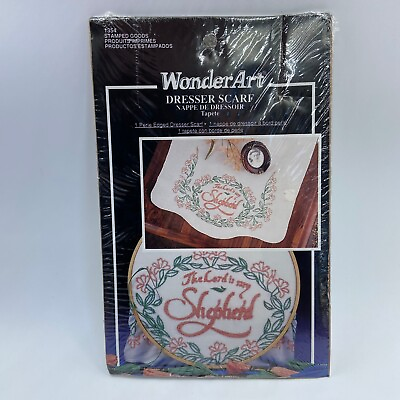 *NEW* WonderArt Lord Shepherd Dresser Scarf Stamped Cross Stitch Kit 15quot; x 42quot; $12.98