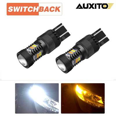 #ad AUXITO 7443 7444 White Amber Switchback LED Turn Signal Parking Lights Plug Play $18.99