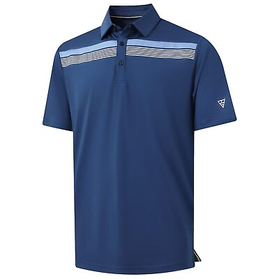 #ad Mens Golf Shirts Dry Fit Short Sleeve Fashion Print Striped Casual Short Slee... $48.27