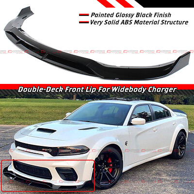 #ad For 2020 2023 Dodge Charger SRT Widebody Double Deck Front Bumper Lip Splitter $109.99