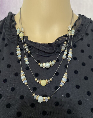 #ad 3 strand beaded necklace $12.00