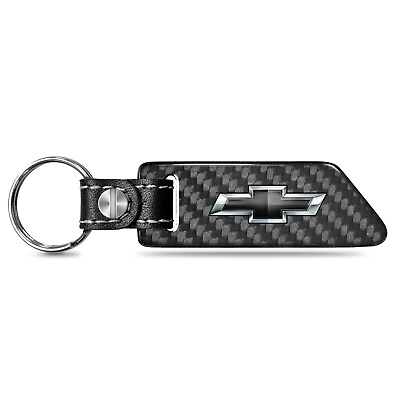 #ad Chevrolet Black Logo Carbon Fiber Blade Shape Key Chain $26.95